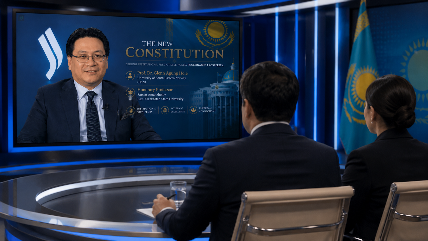 Dr. Glenn Agung Hole featured on Silk Way TV discussing Kazakhstan's new Constitution